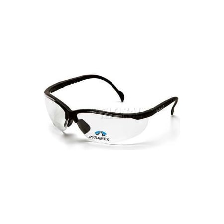 Pyramex Reader Safety Glasses, Black Clear Lens, Anti-Scratch Coating SB1810R30